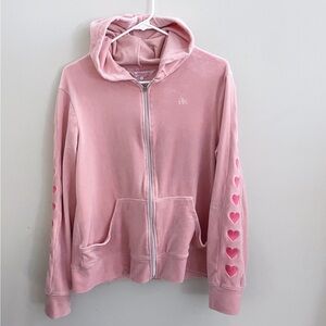 Paris Hilton Y2K Velour Pink Hearts Jacket Large